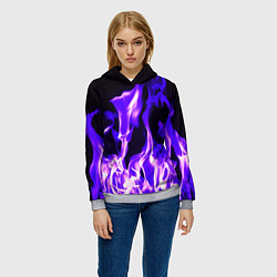 Толстовка-худи женская Неоновый огненный стиль, цвет: 3D-меланж — фото 2