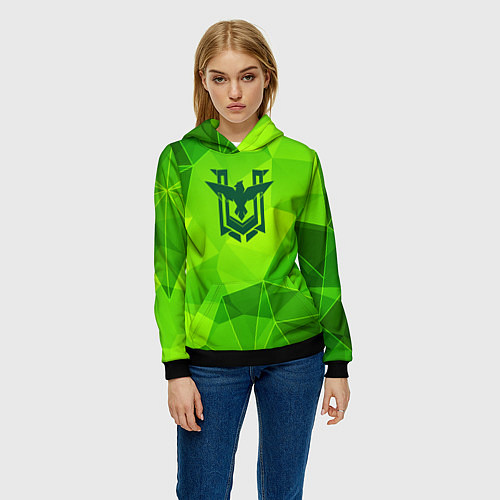 Женская толстовка Free Fire green poly / 3D-Черный – фото 3