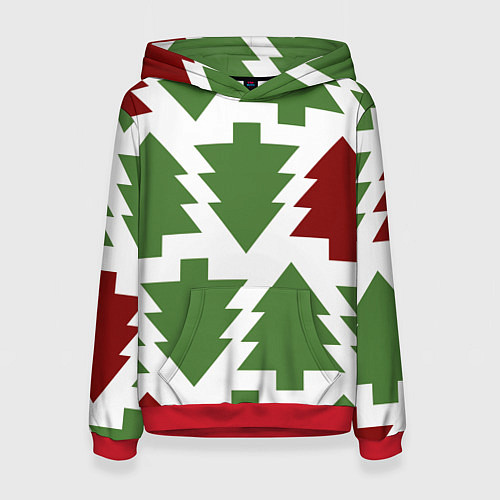 Женская толстовка Елочный новый год / 3D-Красный – фото 1