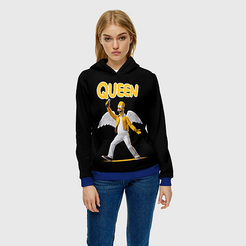 Женская толстовка Queen Гомер Симпсон / 3D-Синий – фото 3