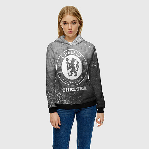 Женская толстовка Chelsea - grey gradient / 3D-Черный – фото 3