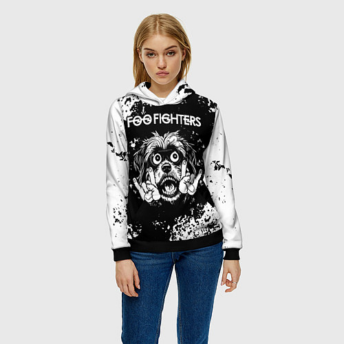 Женская толстовка Foo Fighters рок пес / 3D-Черный – фото 3