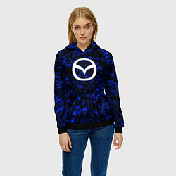 Толстовка-худи женская Mazda blue energy, цвет: 3D-черный — фото 2