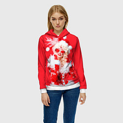 Толстовка-худи женская Креативная снегурочки - высокая мода, цвет: 3D-белый — фото 2