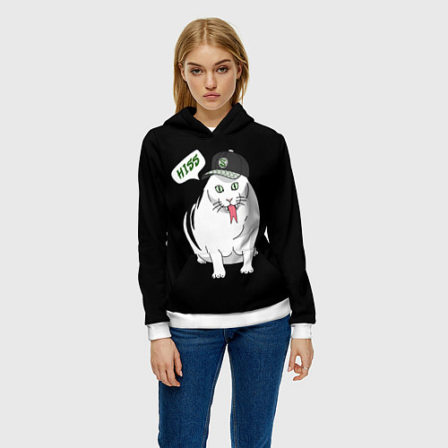 Женская толстовка Котозмей - Бендер / 3D-Белый – фото 3
