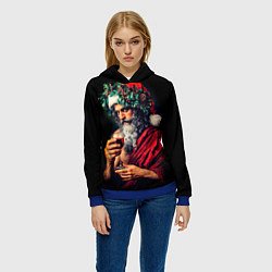 Толстовка-худи женская Дионис на Рождество, цвет: 3D-синий — фото 2