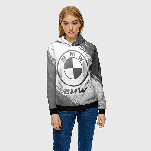 Женская толстовка BMW - white gradient / 3D-Черный – фото 3