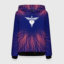 Толстовка-худи женская Bon Jovi red energy, цвет: 3D-черный