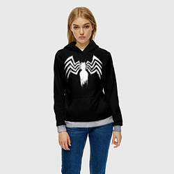Толстовка-худи женская Venom - logo, цвет: 3D-меланж — фото 2