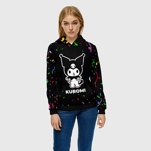 Женская толстовка Kuromi конфети / 3D-Черный – фото 3