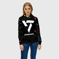 Толстовка-худи женская Seventeen конфети, цвет: 3D-черный — фото 2