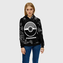 Толстовка-худи женская Снежный Pokemon, цвет: 3D-черный — фото 2
