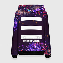 Толстовка-худи женская Праздничный OneRepublic, цвет: 3D-черный
