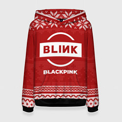 Толстовка-худи женская Новогодний Blackpink, цвет: 3D-черный