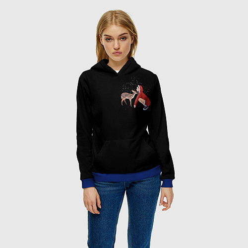 Женская толстовка Снегурочка в красном / 3D-Синий – фото 3