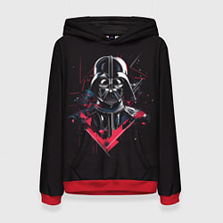 Толстовка-худи женская Darth Vader on black, цвет: 3D-красный