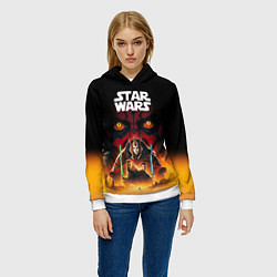 Толстовка-худи женская Звездные войны - Скрытая угроза, цвет: 3D-белый — фото 2