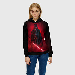 Толстовка-худи женская Дарт Вейдер - владыка ситх, цвет: 3D-черный — фото 2