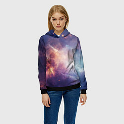 Толстовка-худи женская Туманности космоса, цвет: 3D-черный — фото 2