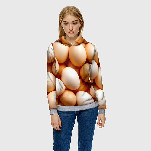 Женская толстовка Яйца / 3D-Меланж – фото 3