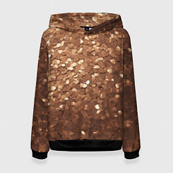 Толстовка-худи женская Золотые частицы, цвет: 3D-черный