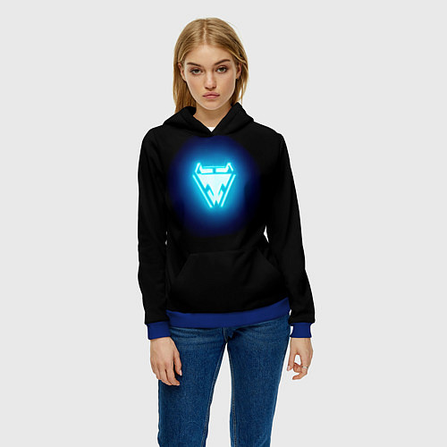 Женская толстовка Iron Man emblem / 3D-Синий – фото 3
