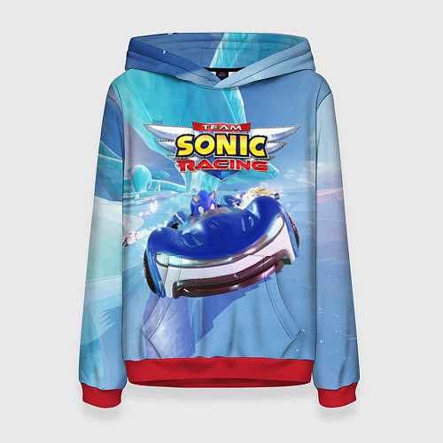 Женская толстовка Team Sonic racing - speed / 3D-Красный – фото 1