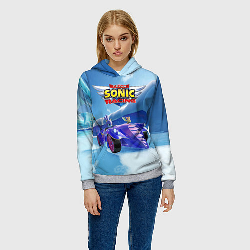 Женская толстовка Blaze the cat - team Sonic racing / 3D-Меланж – фото 3