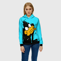Толстовка-худи женская Даффи Дак, цвет: 3D-черный — фото 2