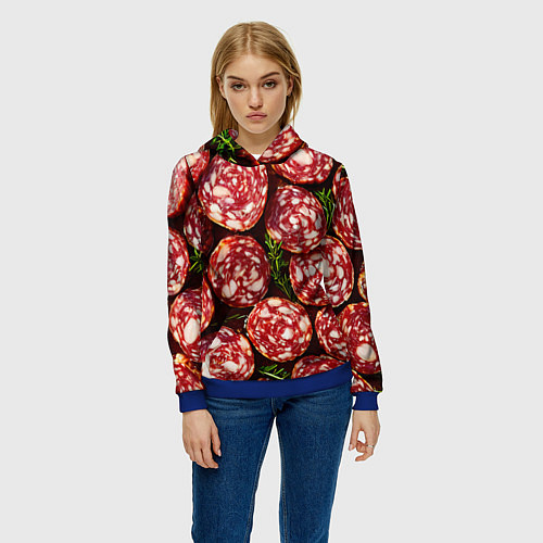 Женская толстовка Салями / 3D-Синий – фото 3