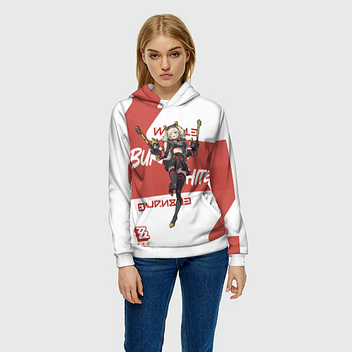 Женская толстовка Бёрнис Уайт - ZZZ / 3D-Белый – фото 3