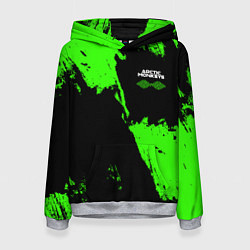 Толстовка-худи женская Arctic Monkeys - Зеленые брызги, цвет: 3D-меланж