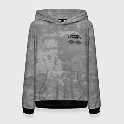 Толстовка-худи женская Arctic Monkeys - серый бетон, цвет: 3D-черный