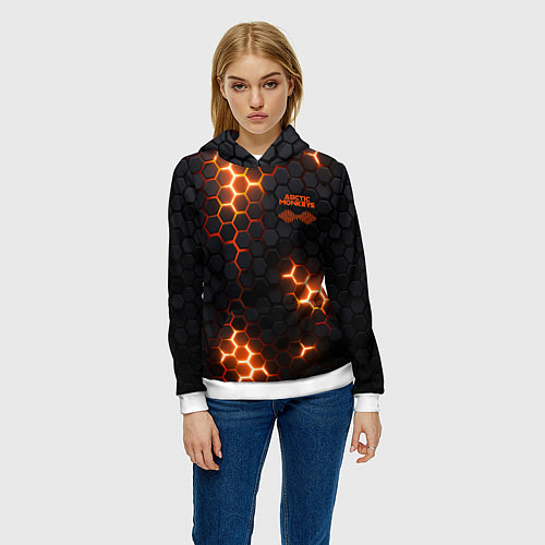 Женская толстовка Arctic Monkeys - плиты с подсветкой / 3D-Белый – фото 3