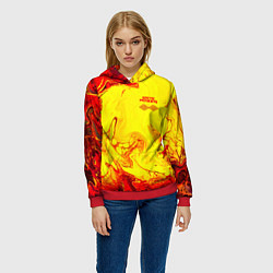 Толстовка-худи женская Arctic Monkeys - ядовитые подтеки, цвет: 3D-красный — фото 2