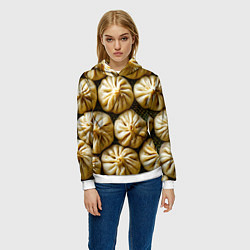 Толстовка-худи женская Хинкали, цвет: 3D-белый — фото 2