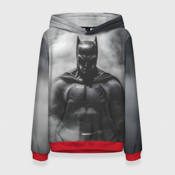 Толстовка-худи женская Бэтмен в дыму, цвет: 3D-красный