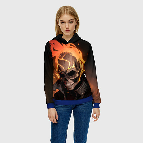 Женская толстовка Призрачный гонщик / 3D-Синий – фото 3