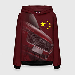 Толстовка-худи женская Haval и флаг, цвет: 3D-черный