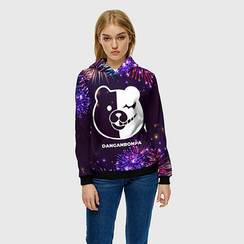 Женская толстовка Праздничный Danganronpa / 3D-Черный – фото 3