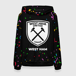 Толстовка-худи женская West Ham конфети, цвет: 3D-черный