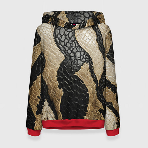 Женская толстовка В коже рептилии / 3D-Красный – фото 1