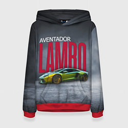 Толстовка-худи женская Итальянский гиперкар Lambo Aventador, цвет: 3D-красный