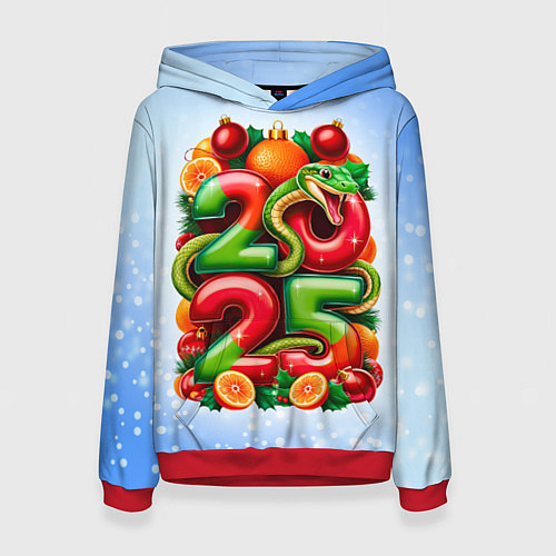 Женская толстовка Змеи к нам приходят 2025 / 3D-Красный – фото 1