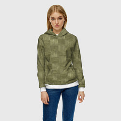 Толстовка-худи женская Фабричная клетка, цвет: 3D-белый — фото 2