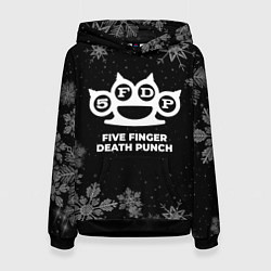 Толстовка-худи женская Снежный Five Finger Death Punch, цвет: 3D-черный