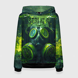 Толстовка-худи женская Сталкерский противогаз, цвет: 3D-черный