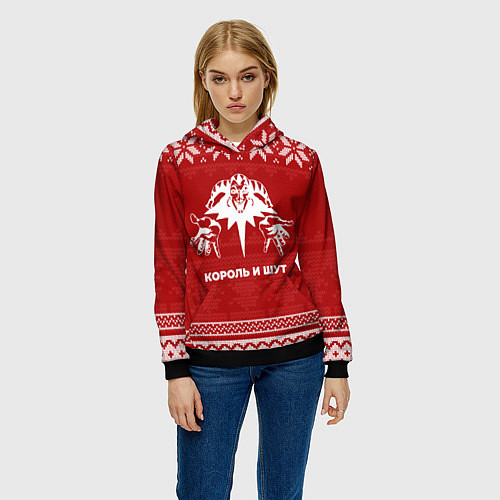 Женская толстовка Новогодний Король и Шут / 3D-Черный – фото 3