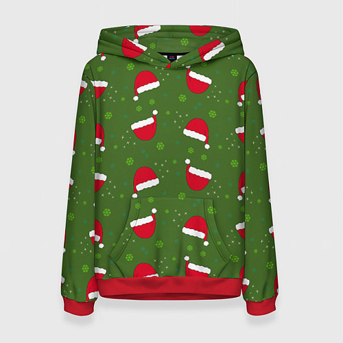 Женская толстовка Шапка Санты / 3D-Красный – фото 1