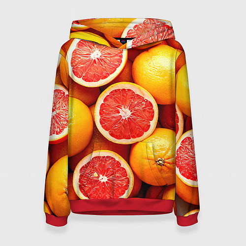 Женская толстовка Грейпфруты / 3D-Красный – фото 1